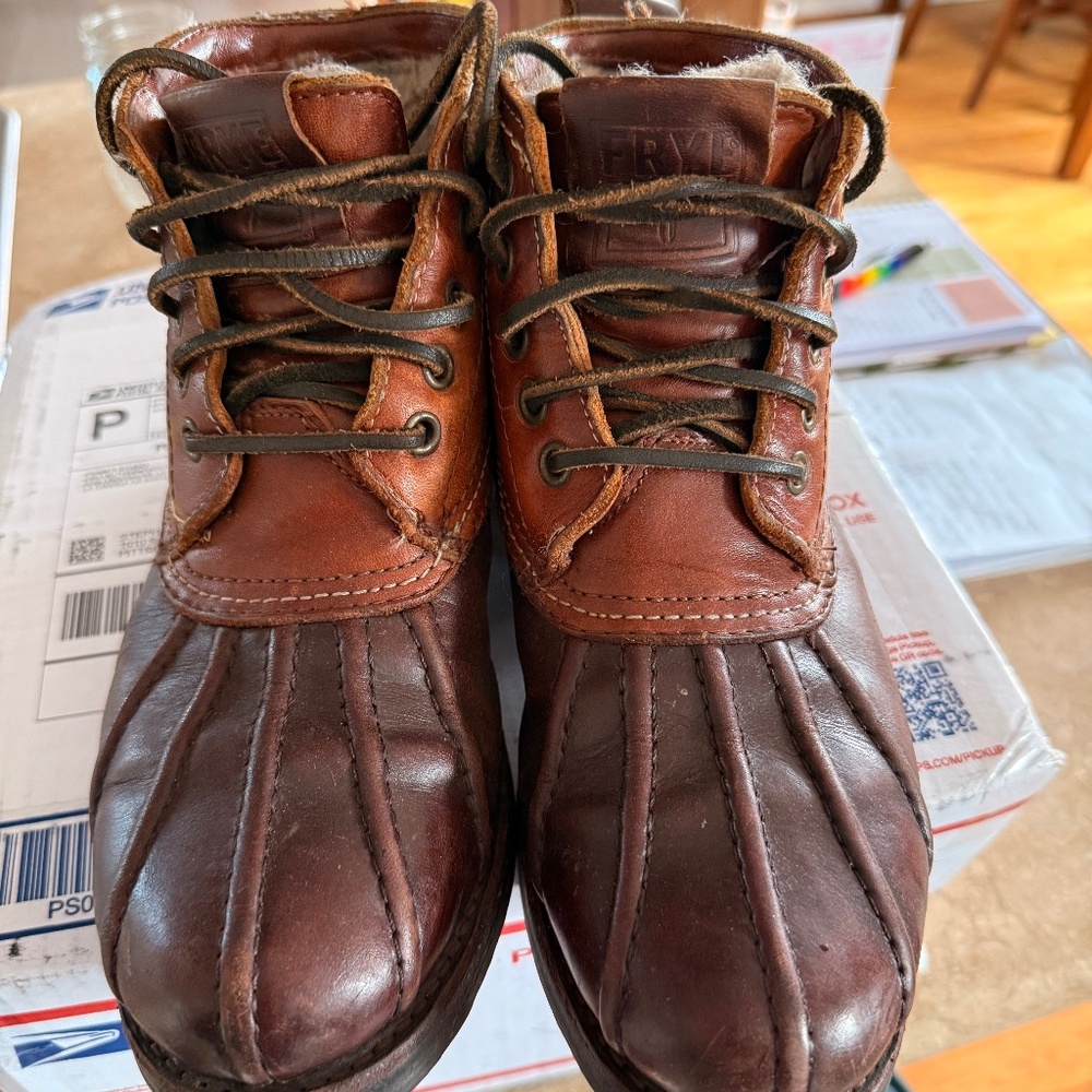 Frye women's shearling lined leather winter boots